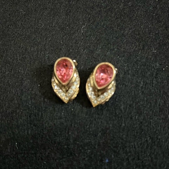 Authentic Preloved Christian Dior Rhinestone Clip-on Earrings - Picture 1 of 8